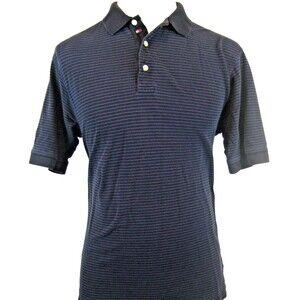 Mens Tommy Hilfiger Golf 100% Cotton SS Blue Striped Golf Polo Casual Shirt sz L